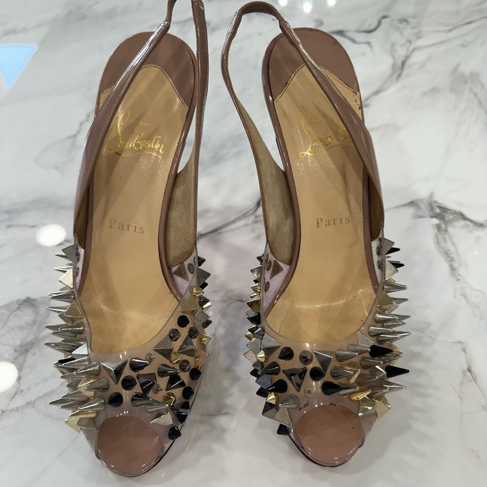 Louboutin spike peep toe